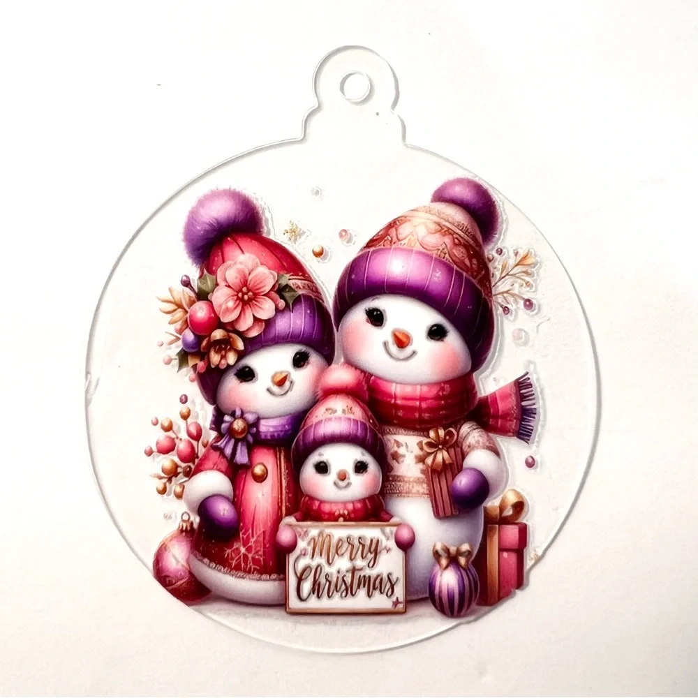 Set of Handmade Acrylic Snowman Ornaments – Set of 11